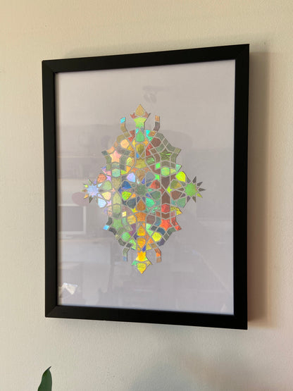Nūr² – Holographic Light Board | 25 × 25 cm | Original Artwork