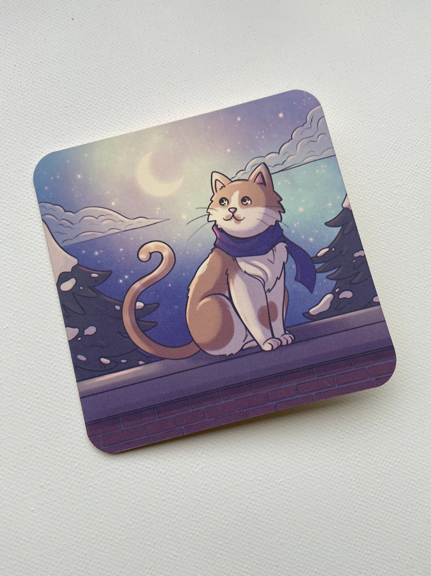 Collection de 4 cartes de vœux illustrées - Carrées