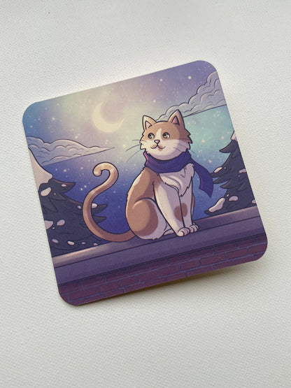 Collection de 4 cartes de vœux illustrées - Carrées