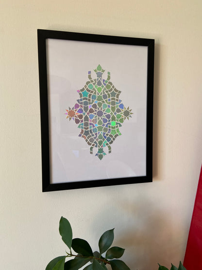 Nūr² – Holographic Light Board | 25 × 25 cm | Original Artwork