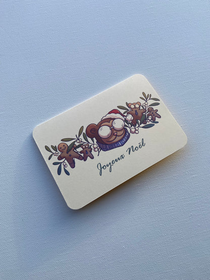 Collection de 4 cartes de Noël  illustrées