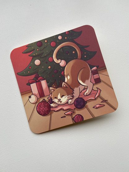 Collection de 4 cartes de vœux illustrées - Carrées