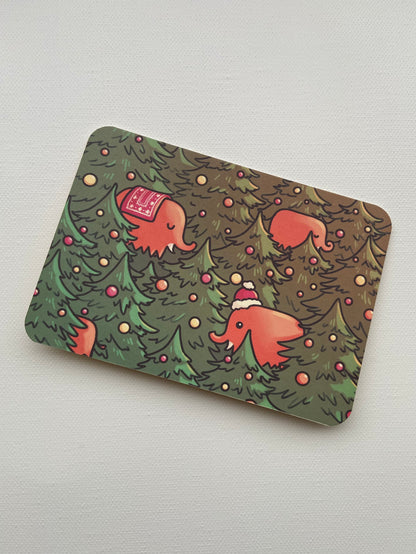 Collection de 4 cartes de vœux illustrées