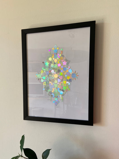 Nūr² – Holographic Light Board | 25 × 25 cm | Original Artwork