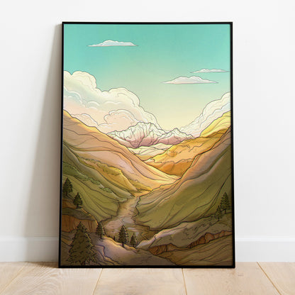 Alps Original Illustration - Poster Print