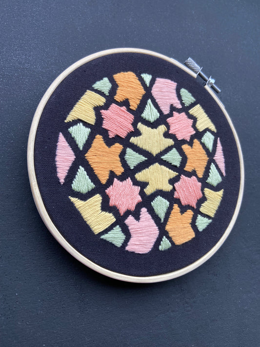Kit Broderie - Motif moucharabieh rond