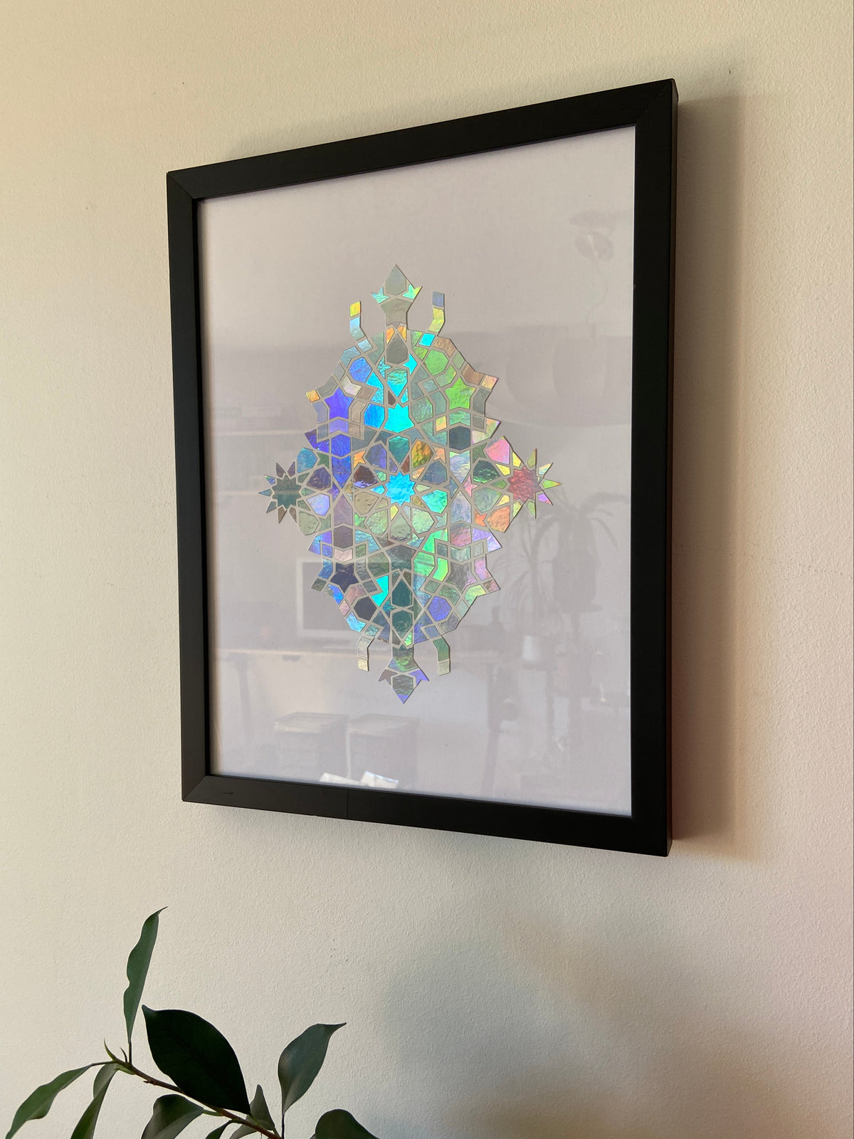 Nūr² – Holographic Light Board | 25 × 25 cm | Original Artwork