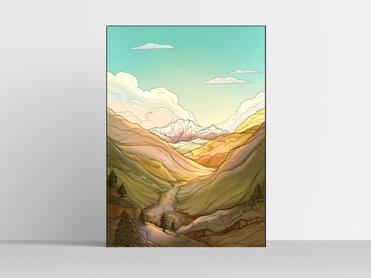 Alps Original Illustration - Poster Print