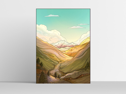 Alps Original Illustration - Poster Print