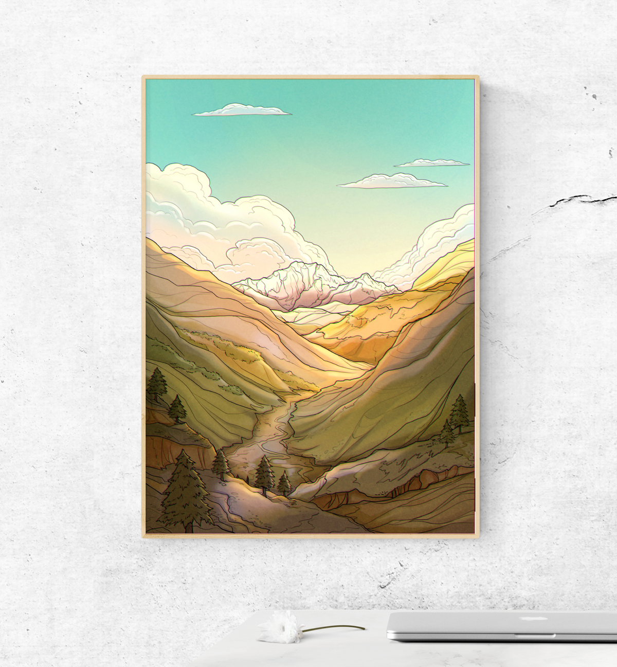 Alps Original Illustration - Poster Print