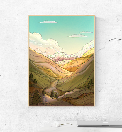 Alps Original Illustration - Poster Print