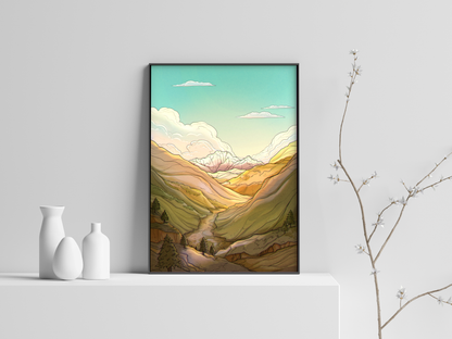 Alps Original Illustration - Poster Print