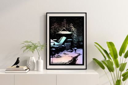 Bell Tower at Mount Koya - Kawase Hasui - Impression estampée