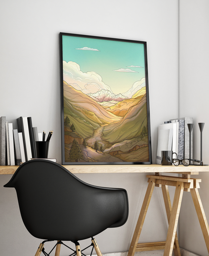 Alps Original Illustration - Poster Print