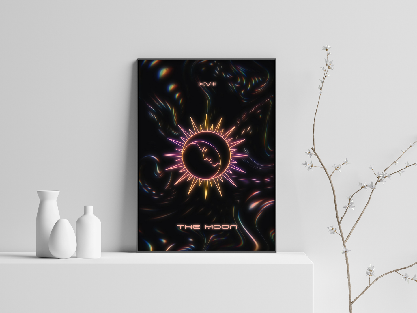 The Moon - Minimalistic Tarot inspired Poster Print