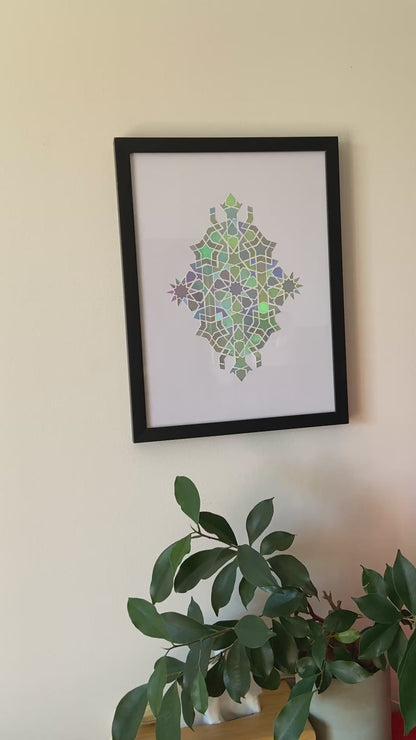 Nūr² – Holographic Light Board | 25 × 25 cm | Original Artwork