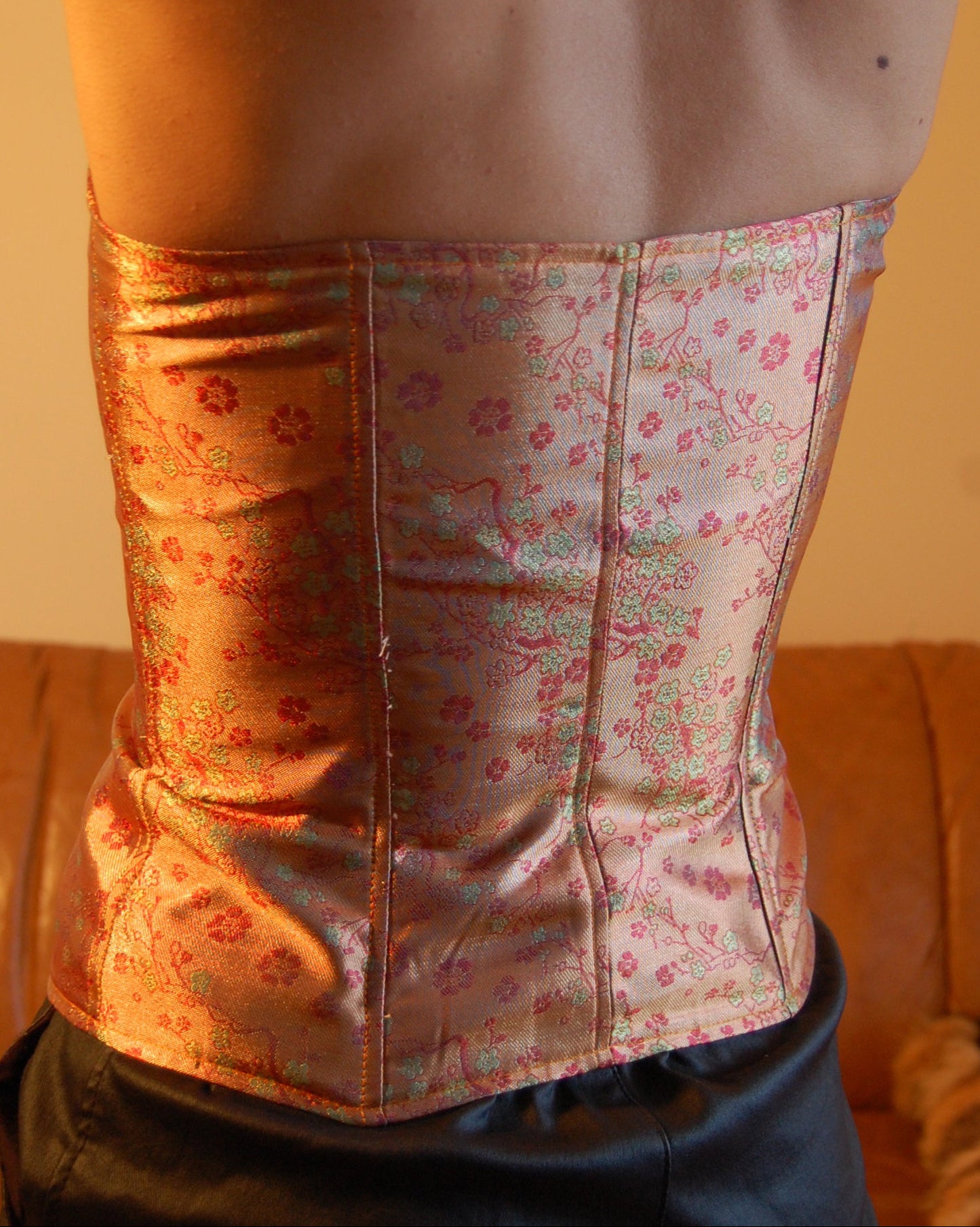 Orange Chinese bustier